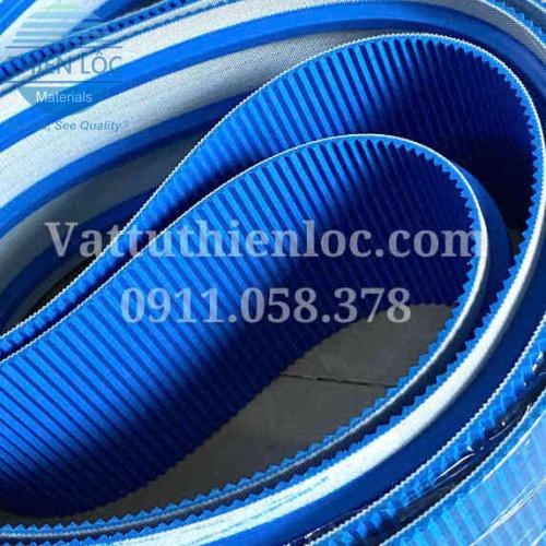 Băng tải PU sóng dán gân mặt dưới 
